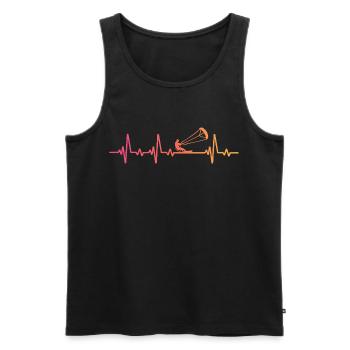 Kitesurfen Sonnenuntergang Herzschlag Kiteboard-Surfen - Männer Premium Bio Tank Top - Schwarz - Vorne - Michal (187cm)