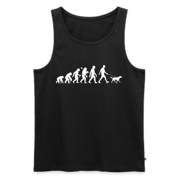 L’homme avec l’évolution du chien marche pour les hommes - Débardeur bio Premium Homme - noir - Devant - Michal (187cm)