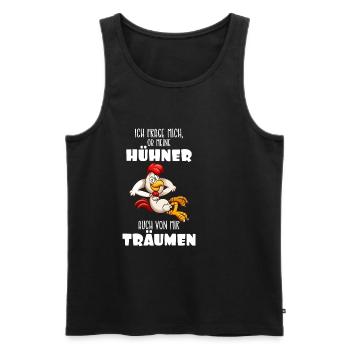 Rêve de poulets - Débardeur bio Premium Homme - noir - Devant - AI Model Male 178 light (178cm)
