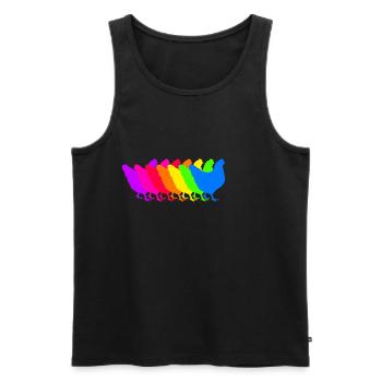 Colorful chicken troop - Men's Premium Organic Tank Top - black - Front - AI Model Male 178 light (178cm)