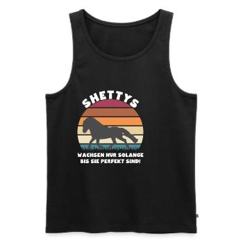 Shettys wachsen nur solange bis sie perfekt sind - Männer Premium Bio Tank Top - Schwarz - Vorne - AI Model Male 178 light (178cm)