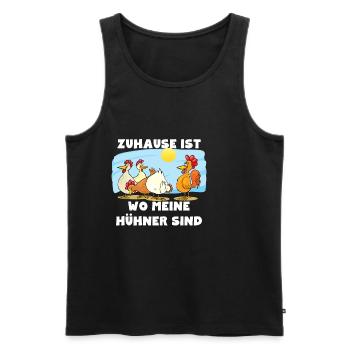 Zuhause ist wo meine Hühner sind - Männer Premium Bio Tank Top - Schwarz - Vorne - Michal (187cm)