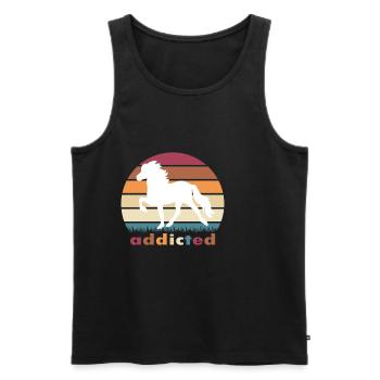 addicted Icelandic horse - Men's Premium Organic Tank Top - black - Front - Michal (187cm)