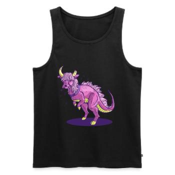Jurassic Cow - Men's Premium Organic Tank Top - black - Front - AI Model Male 178 light (178cm)