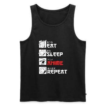 « Eat Sleep Anime Repeat » cadeau pour fans de manga - Débardeur bio Premium Homme - noir - Devant - Michal (187cm)