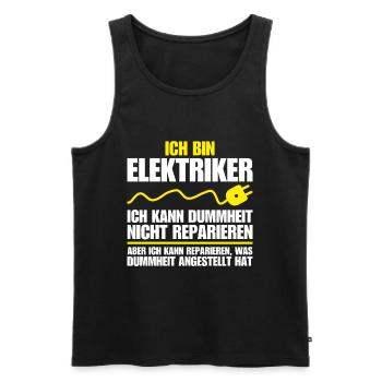 Elektriker Dummheit Reparieren I Elektrik Elektro - Männer Premium Bio Tank Top - Schwarz - Vorne - AI Model Male 178 light (178cm)