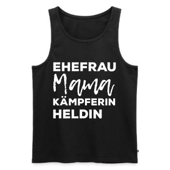 Ehefrau Mama Kämpferin Heldin - Männer Premium Bio Tank Top - Schwarz - Vorne - Michal (187cm)