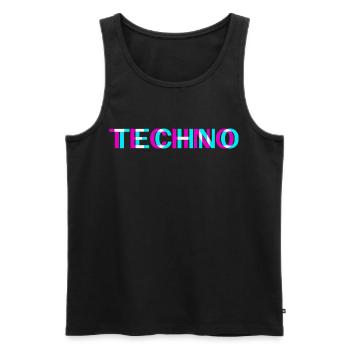 Techno Rave Festival Electro Musik Raver - Männer Premium Bio Tank Top - Schwarz - Vorne - Michal (187cm)