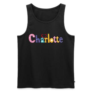 Charlotte Family Charlotte Name Custom Birthday - Men's Premium Organic Tank Top - black - Front - AI Model Male 178 light (178cm)