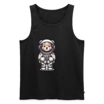 Cute Bear Astronaut - Männer Premium Bio Tank Top - Schwarz - Vorne - AI Model Male 178 light (178cm)
