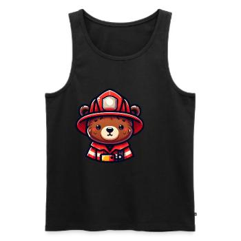 Cute Bear Firefighter - Männer Premium Bio Tank Top - Schwarz - Vorne - AI Model Male 178 light (178cm)