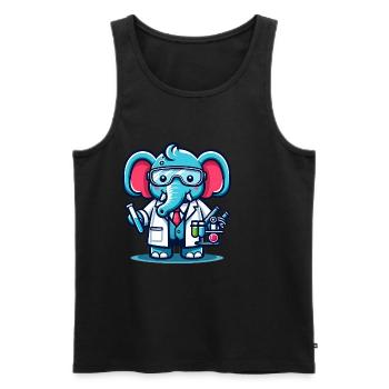 Scientifique éléphant mignon - Débardeur bio Premium Homme - noir - Devant - Michal (187cm)