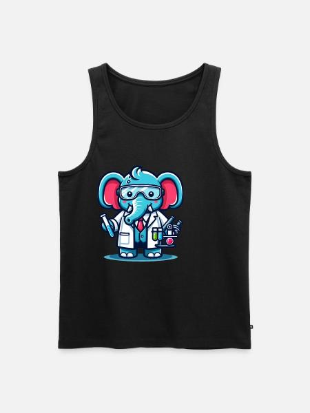 Cute Elephant Scientist - Men's Premium Organic Tank Top - black