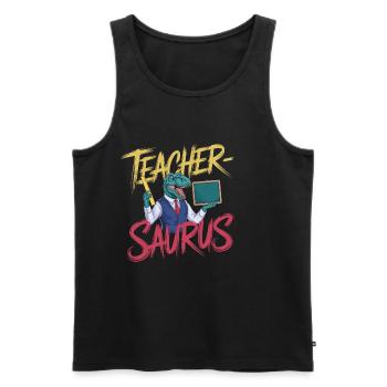 Teacher-saurus 13 - Männer Premium Bio Tank Top - Schwarz - Vorne - Michal (187cm)