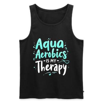 Aqua Aerobics Is My Therapy - Men's Premium Organic Tank Top - black - Front - AI Model Male 178 light (178cm)