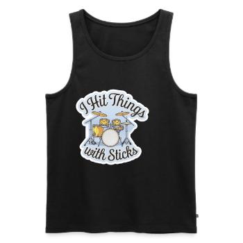I Hit Things With Sticks 16 - Männer Premium Bio Tank Top - Schwarz - Vorne - Michal (187cm)