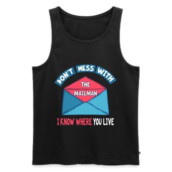 Lustiger Spruch für Postboten - Männer Premium Bio Tank Top - Schwarz - Vorne - Michal (187cm)
