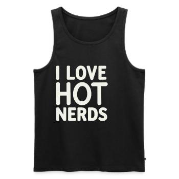 I Love Hot Nerds 16 - Männer Premium Bio Tank Top - Schwarz - Vorne - Michal (187cm)