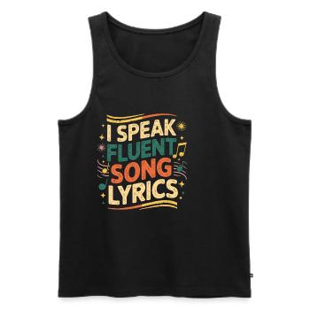 I Speak Fluent Song Lyrics 7 - Männer Premium Bio Tank Top - Schwarz - Vorne - AI Model Male 178 light (178cm)