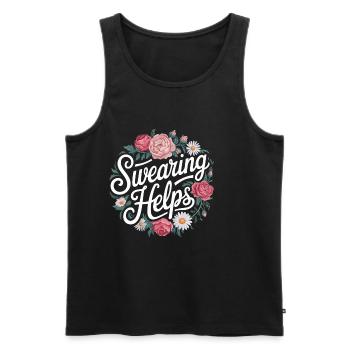 Swearing Helps 8 - Männer Premium Bio Tank Top - Schwarz - Vorne - AI Model Male 178 light (178cm)