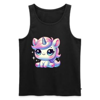Super Cute Kawaii Baby Unicorn - Männer Premium Bio Tank Top - Schwarz - Vorne - Michal (187cm)
