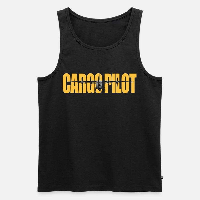 Cargo pilot An-12 - Männer Premium Bio Tank Top - Schwarz