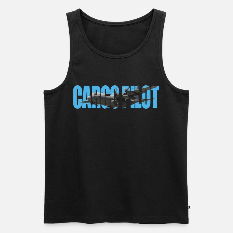 Cargo pilot C-130 - Männer Premium Bio Tank Top - Schwarz