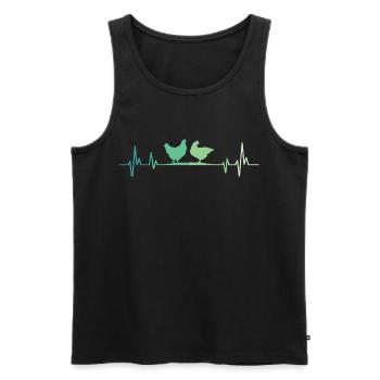 Hennenherzschlag-Hennen - Männer Premium Bio Tank Top - Schwarz - Vorne - AI Model Male 178 light (178cm)