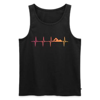 Swimming sunset heartbeat swimmer gift - Men's Premium Organic Tank Top - black - Front - Michal (187cm)