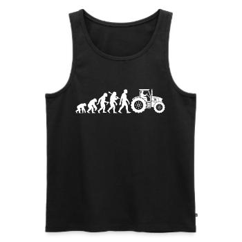 Traktor Trecker Evolution Landwirt Bauer Retro - Männer Premium Bio Tank Top - Schwarz - Vorne - Michal (187cm)