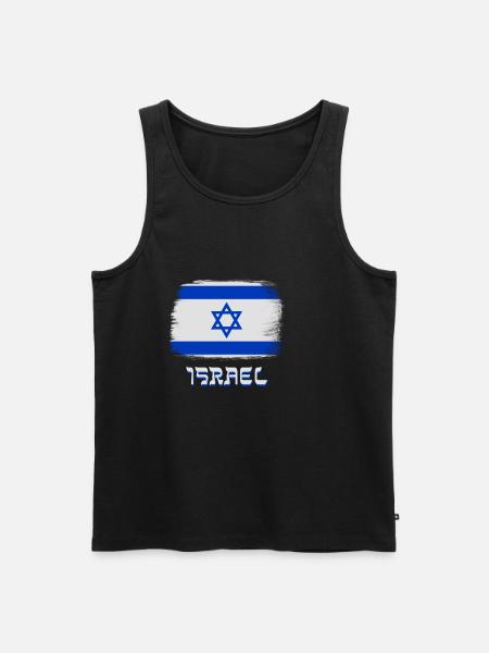 Israel Flagge mit Davidstern - Männer Premium Bio Tank Top - Schwarz