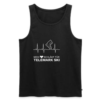 Telemark Ski Ferse Frei Herzschlag EKG - Männer Premium Bio Tank Top - Schwarz - Vorne - Michal (187cm)