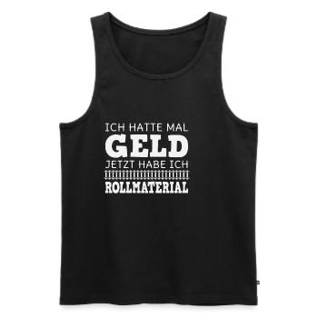 Modelleisenbahn - Eisenbahn, Geld und Züge - Hobby - Männer Premium Bio Tank Top - Schwarz - Vorne - Michal (187cm)