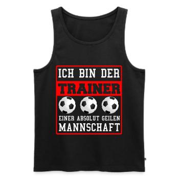 Fussball Fussball Trainer Coach - Männer Premium Bio Tank Top - Schwarz - Vorne - AI Model Male 178 light (178cm)