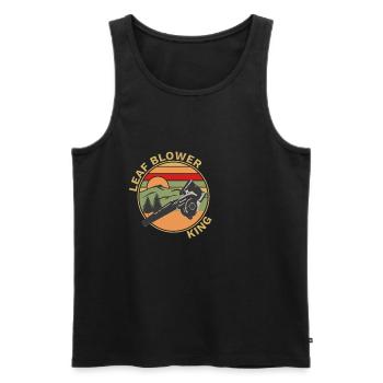 Leaf Blower Perfect Gardener 90s Retro Gift - Men's Premium Organic Tank Top - black - Front - Michal (187cm)