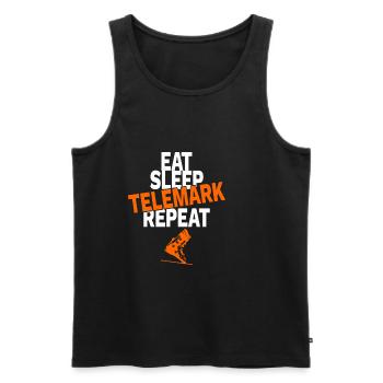 Telemark skiing nordic ski gift - Men's Premium Organic Tank Top - black - Front - AI Model Male 178 light (178cm)