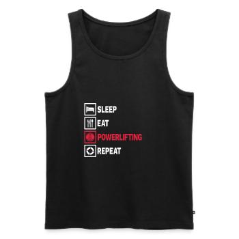 Cadeau d'haltérophilie Powerlifting Powerlifting - Débardeur bio Premium Homme - noir - Devant - Michal (187cm)