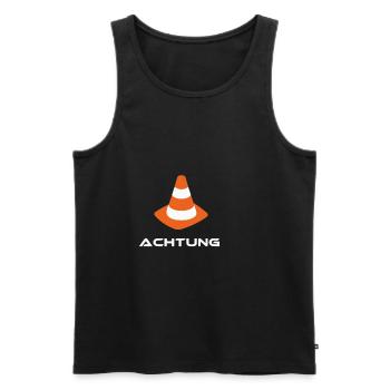 Leitkegel Achtung Pylon Orange Geschenk - Männer Premium Bio Tank Top - Schwarz - Vorne - AI Model Male 178 light (178cm)