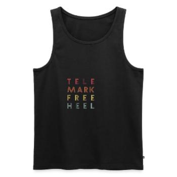 Telemark Free Heel Ski nordique Retro Gift - Débardeur bio Premium Homme - noir - Devant - Michal (187cm)