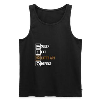 Latte Art Barista Kaffee Milchschaum Kunst - Männer Premium Bio Tank Top - Schwarz - Vorne - AI Model Male 178 light (178cm)