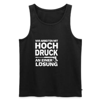 Hochdruckreiniger Dampfstrahler Lustiger Spruch - Männer Premium Bio Tank Top - Schwarz - Vorne - Michal (187cm)