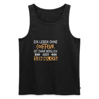 Coiffeur Hairstylist Friseur Spruch Geschenk - Männer Premium Bio Tank Top - Schwarz - Vorne - AI Model Male 178 light (178cm)