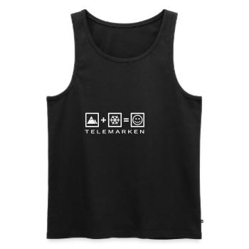 Telemark Free Heel Nordic Ski Telebrand Gift - Men's Premium Organic Tank Top - black - Front - AI Model Male 178 light (178cm)
