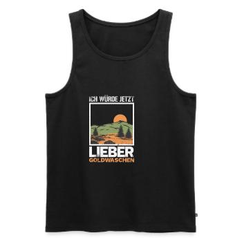Goldwaschen Goldschürfen cooles Retro Design - Männer Premium Bio Tank Top - Schwarz - Vorne - AI Model Male 178 light (178cm)