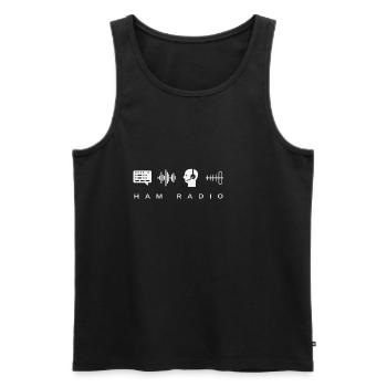 HAM Radio Ham Radio Amateur Radio Cadeau Cadeau - Débardeur bio Premium Homme - noir - Devant - AI Model Male 178 light (178cm)