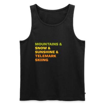Telemark Ski Mountains Snow - Men's Premium Organic Tank Top - black - Front - AI Model Male 178 light (178cm)