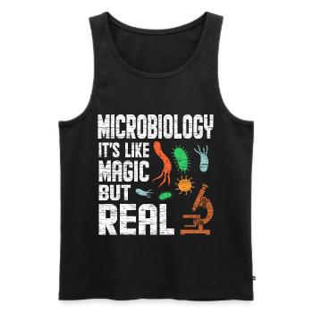 microbiology - Men's Premium Organic Tank Top - black - Front - Michal (187cm)