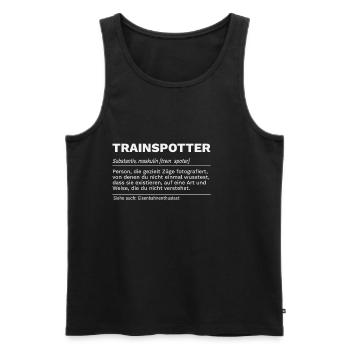 Train Spotter Railway Photography Definition - Men's Premium Organic Tank Top - black - Front - Michal (187cm)