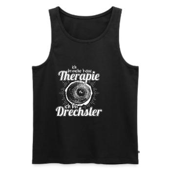drechseln Drechsler Handwerk Holz - Männer Premium Bio Tank Top - Schwarz - Vorne - Michal (187cm)
