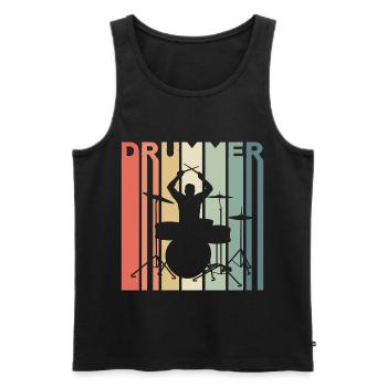 Batteur percussion - Débardeur bio Premium Homme - noir - Devant - AI Model Male 178 light (178cm)